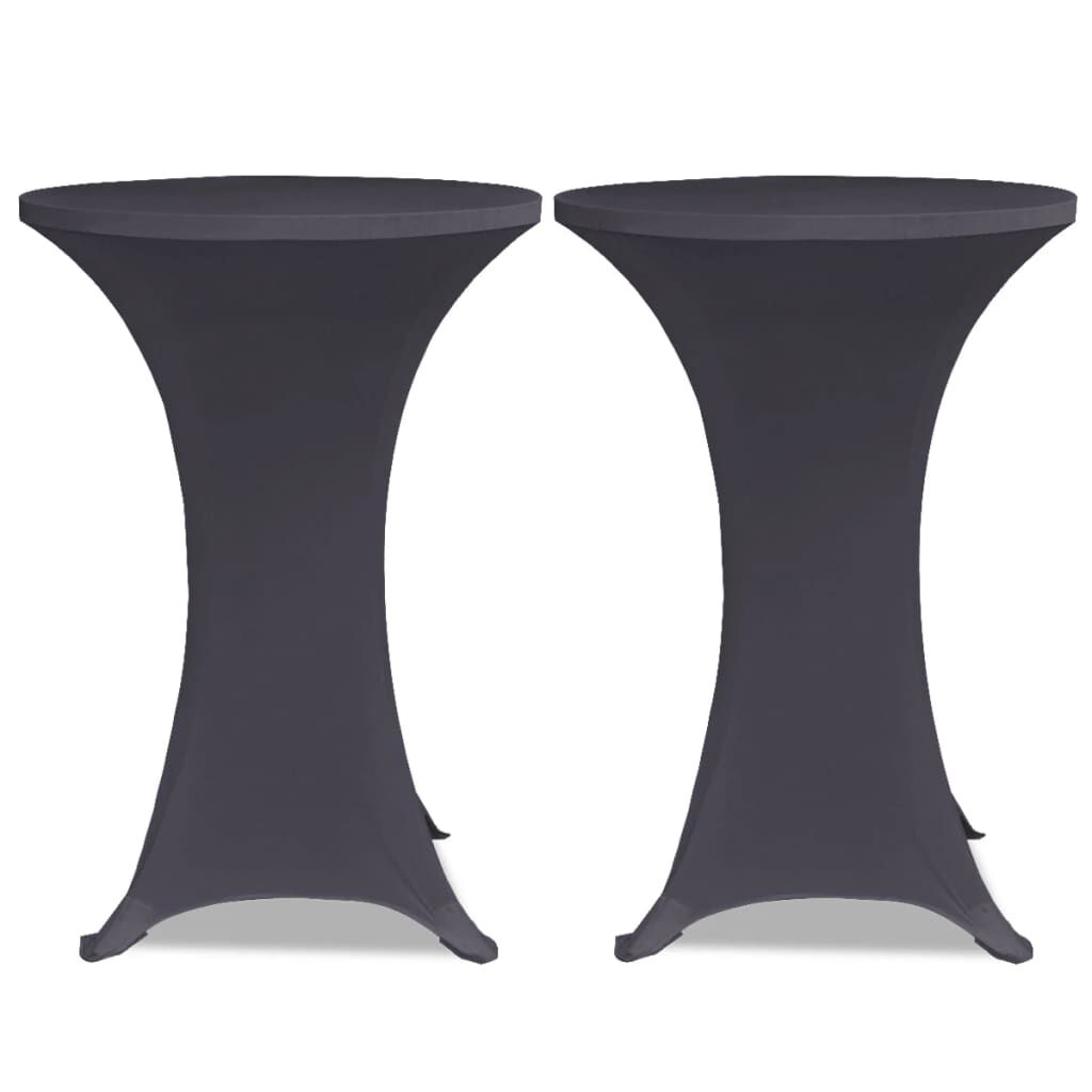 Vidaxl Funda Elástica Para Mesa 4 Unidades 60 Cm Gris Antracita_2