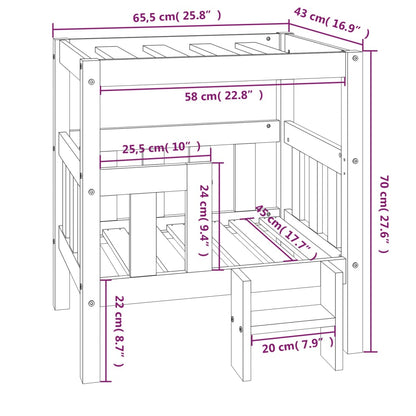 Vidaxl Cama Para Perros Madera Maciza De Pino Blanco 65,5x50,5x70 Cm_2