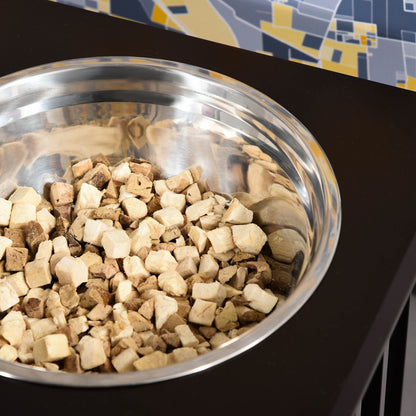 Pawhut Comedero Elevado Para Perros De Acero Inoxidable 44x24x15 Cm Marrón_3