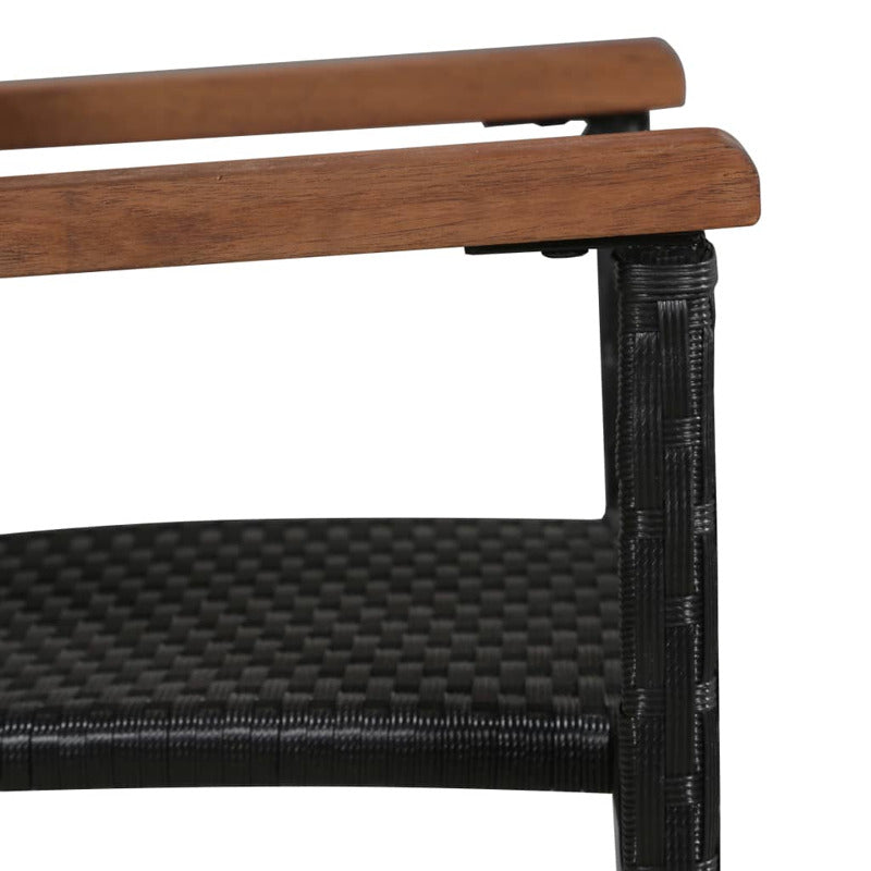 Vidaxl Juego De Comedor Para Jardín 3 Piezas Negro_5
