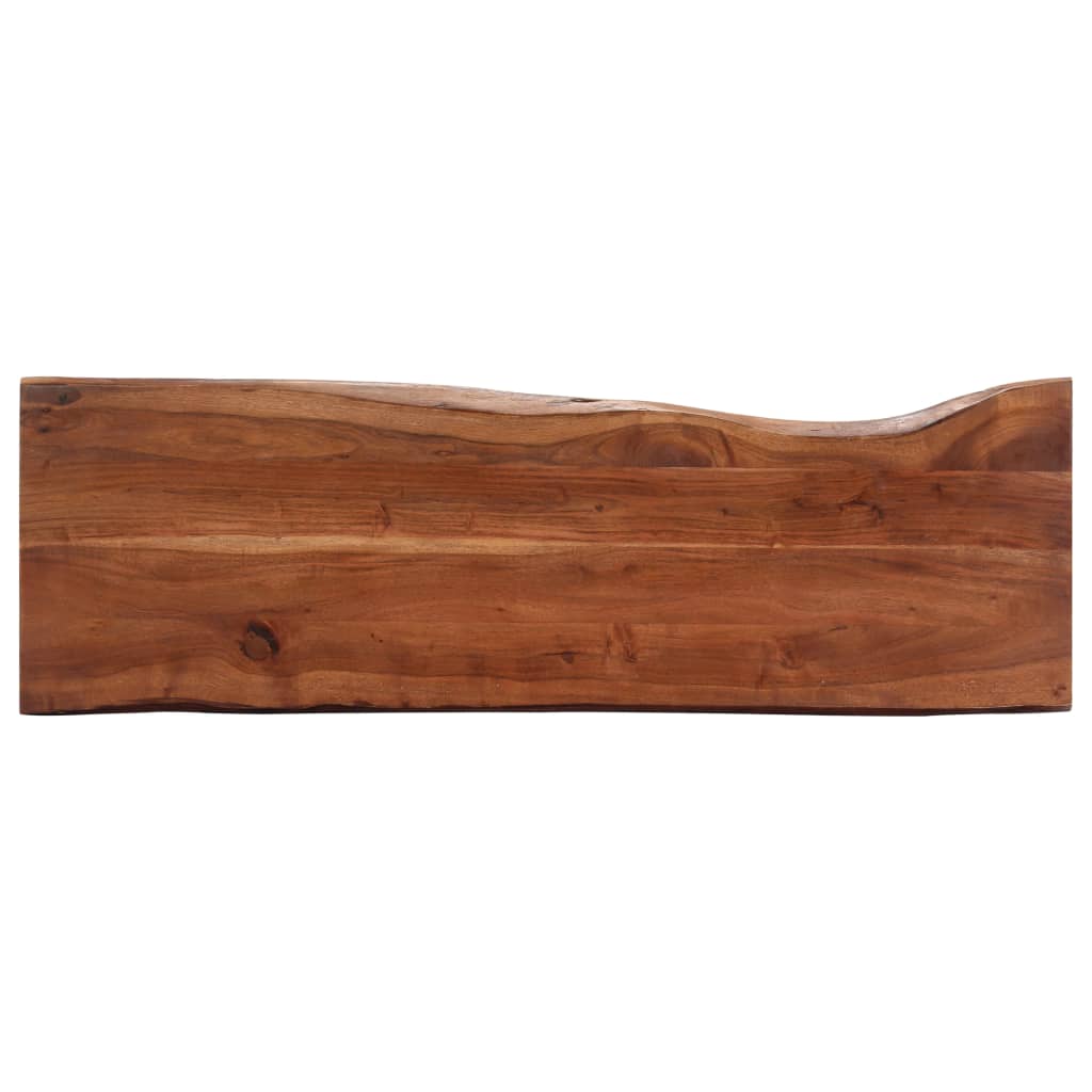 Mesa Consola Madera Maciza De Acacia Y Hierro 115x35x76 Cm_4