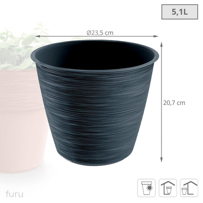 Maceta Furu 5,1l., Dimensiones (mm) 235x235x207, Color Antracita_2
