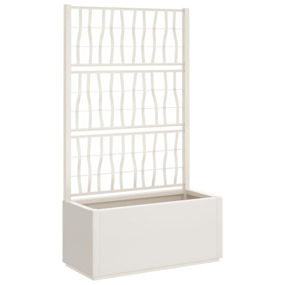 Jardinera Con Enrejado Pp Blanco 80x36x140 Cm_0