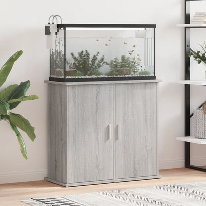 Vidaxl Soporte Para Acuario Madera Ingeniería Gris Sonoma 81x36x73 Cm_1