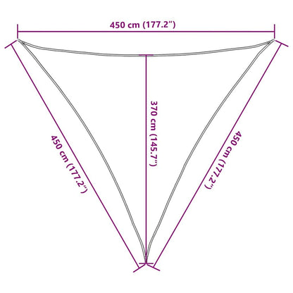 Vidaxl Toldo De Vela Triangular Hdpe Amarillo 160 G/m² 4,5x4,5x4,5 M_2