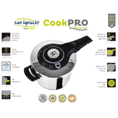 Olla A Presion 22 Cm 6 L Cookpro Acero Inoxidable_1