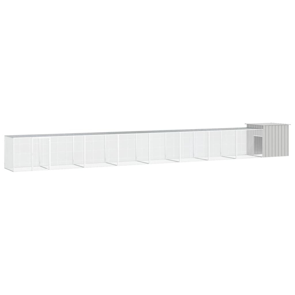 Vidaxl Gallinero De Acero Galvanizado Gris 900x91x100 Cm_0