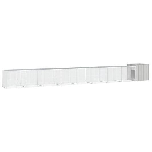 Vidaxl Gallinero De Acero Galvanizado Gris 900x91x100 Cm_0