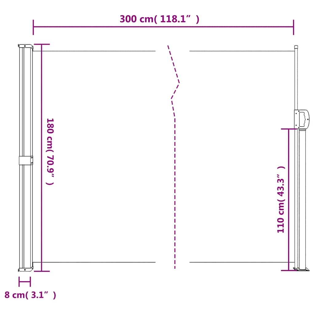 Vidaxl Toldo Lateral Retráctil Marrón 180x300 Cm_2