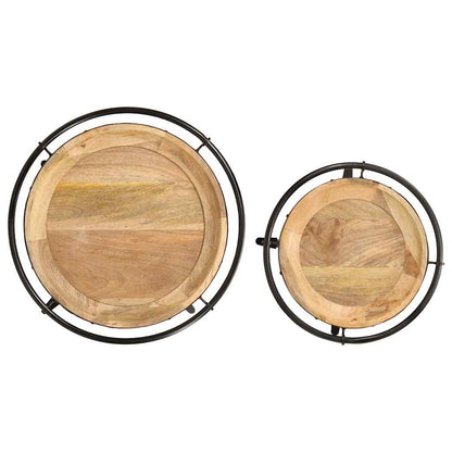 Juego De Mesas Auxiliar 2 Piezas Madera Maciza De Mango_3