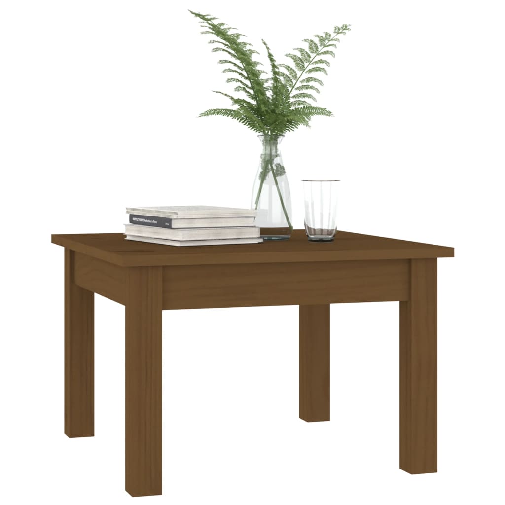Mesa De Centro Madera Maciza De Pino Marrón Miel 45x45x30 Cm_1