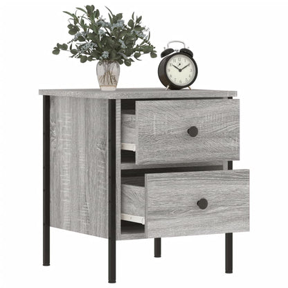 Mesita De Noche 2 Uds Madera Ingeniería Gris Sonoma 40x42x50 Cm_2