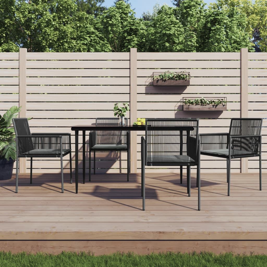 Vidaxl Sillas Jardín Con Cojines 4 Uds Ratán Pe Negro 54x60,5x83,5cm_1