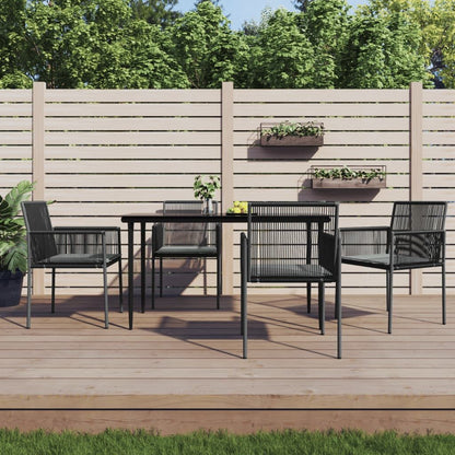 Vidaxl Sillas Jardín Con Cojines 4 Uds Ratán Pe Negro 54x60,5x83,5cm_1