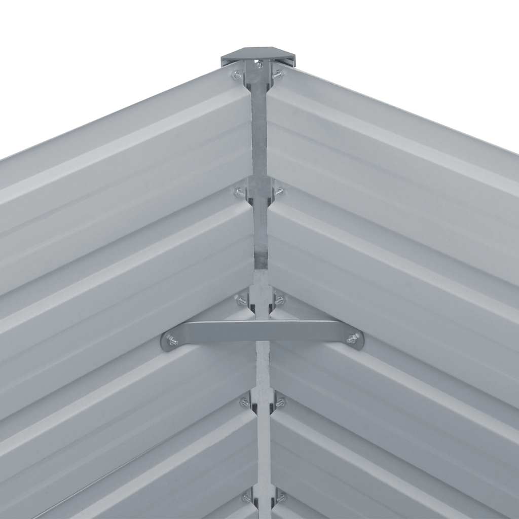 Jardinera Elevada 129x129x45 Cm Acero Galvanizado Gris_4