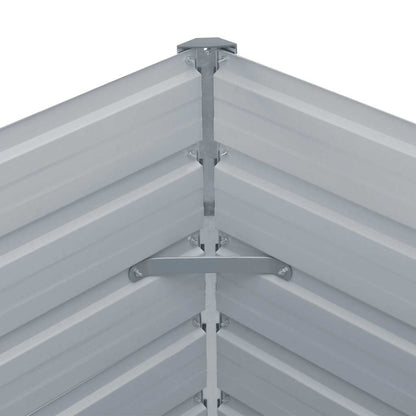 Jardinera Elevada 129x129x45 Cm Acero Galvanizado Gris_4