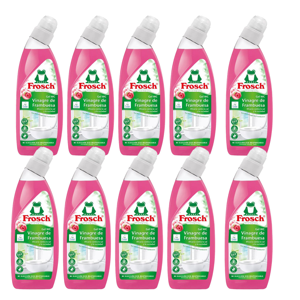 Pack 10x Gel Wc Vinagre Frambuesa Frosch 750Ml
