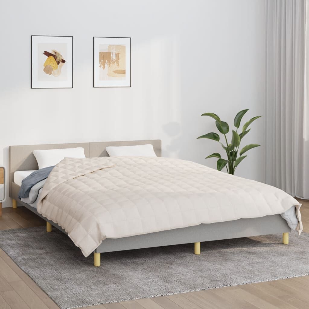 Vidaxl Manta Con Peso Tela Color Crema Claro 220x240 Cm 15 Kg_1