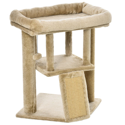 Pawhut Árbol Rascador Para Gatos Pequeños De 57 Cm Con Poste De Yute Rascador_3