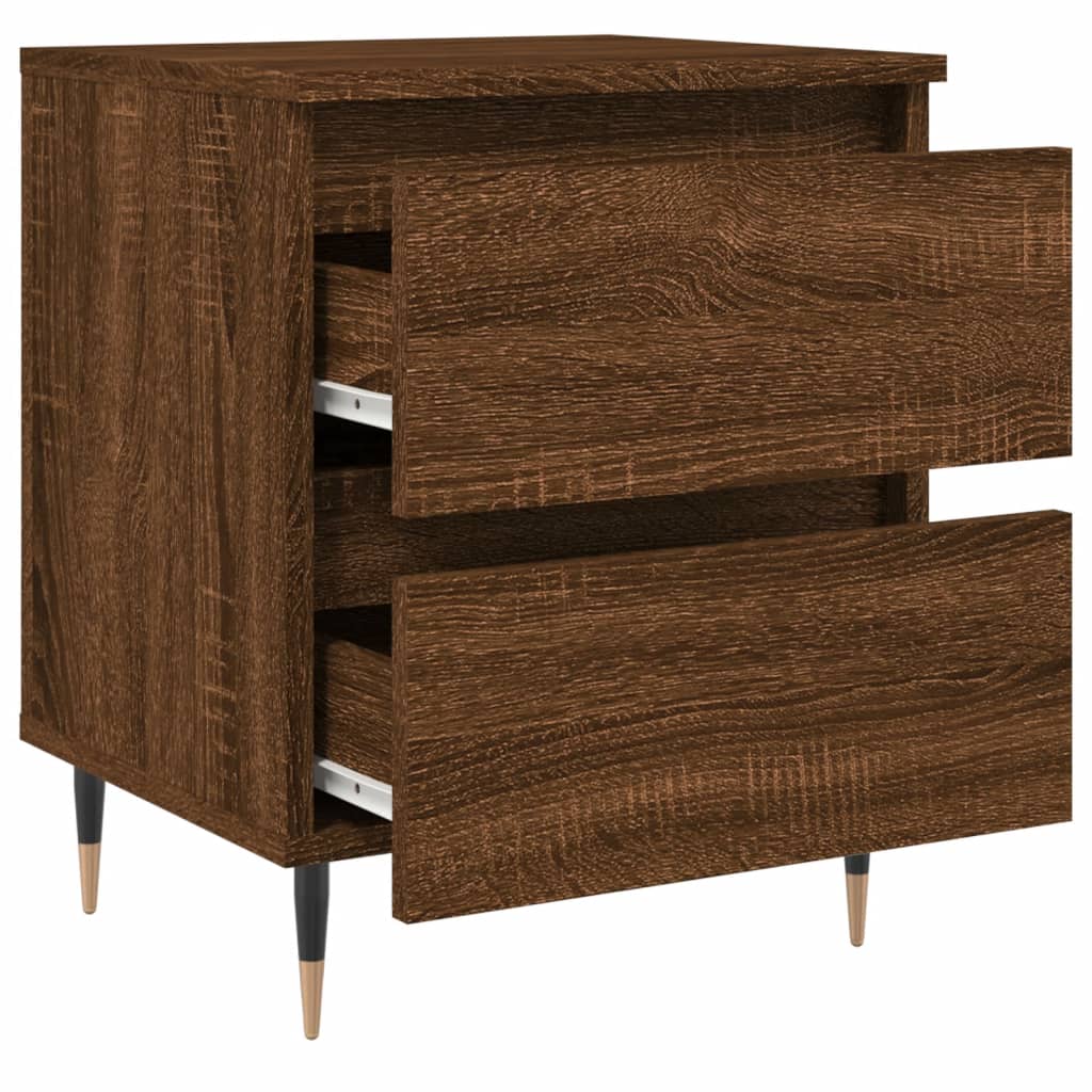 Mesitas Noche 2 Uds Madera Ingeniería Marrón Roble 40x35x50 Cm_4