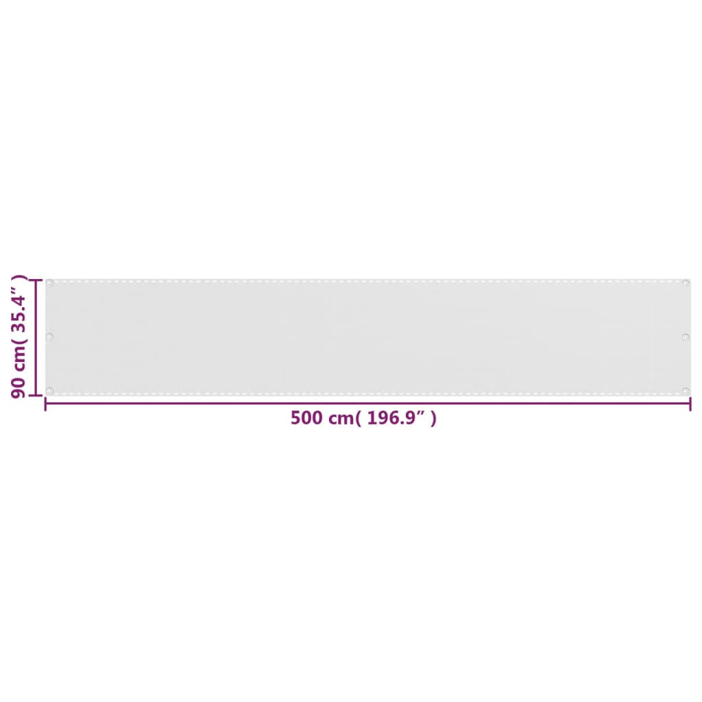 Vidaxl Toldo Para Balcón Hdpe Blanco 90x500 Cm_2