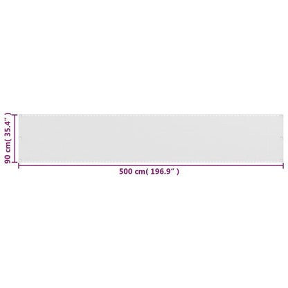 Vidaxl Toldo Para Balcón Hdpe Blanco 90x500 Cm_2