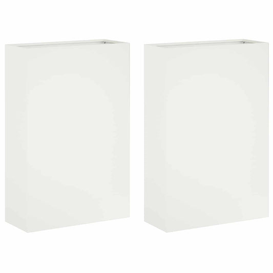 Macetero De Jardín 2 Uds. Blanco 50 X 20 X 75 Cm_0