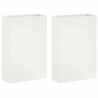 Macetero De Jardín 2 Uds. Blanco 40 X 20 X 75 Cm_0