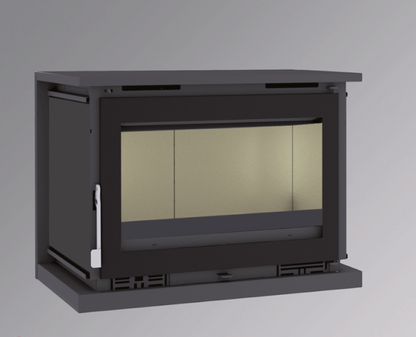 BRICOSOL Estufa de leña para colgar FM Modelo M-170 K Con Turbina, Interior Vermiculita Cristal Serigrafiado_0