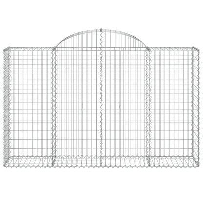 Cestas De Gaviones 9 Uds Forma De Arco Hierro 200x50x120/140 Cm_3