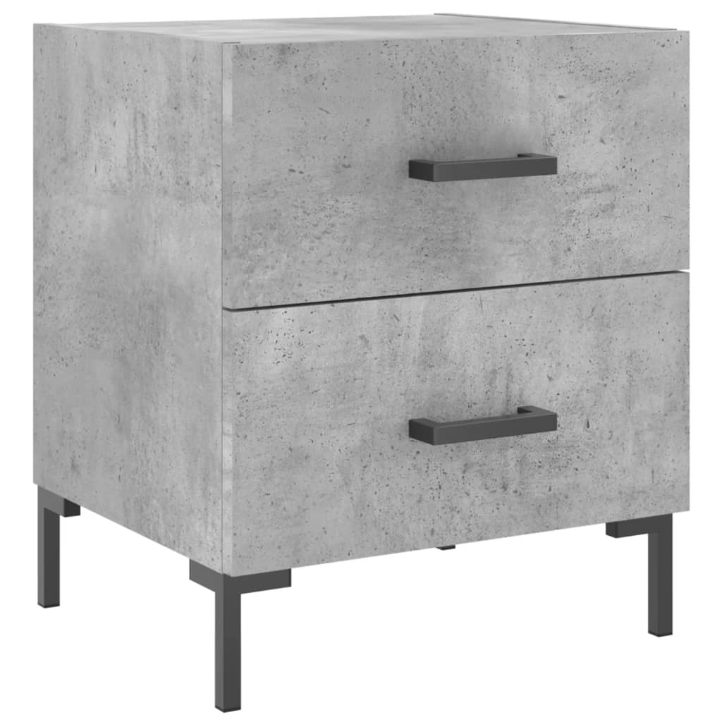 Mesita Noche 2 Uds Madera Ingeniería Gris Hormigón 40x35x47,5cm_3