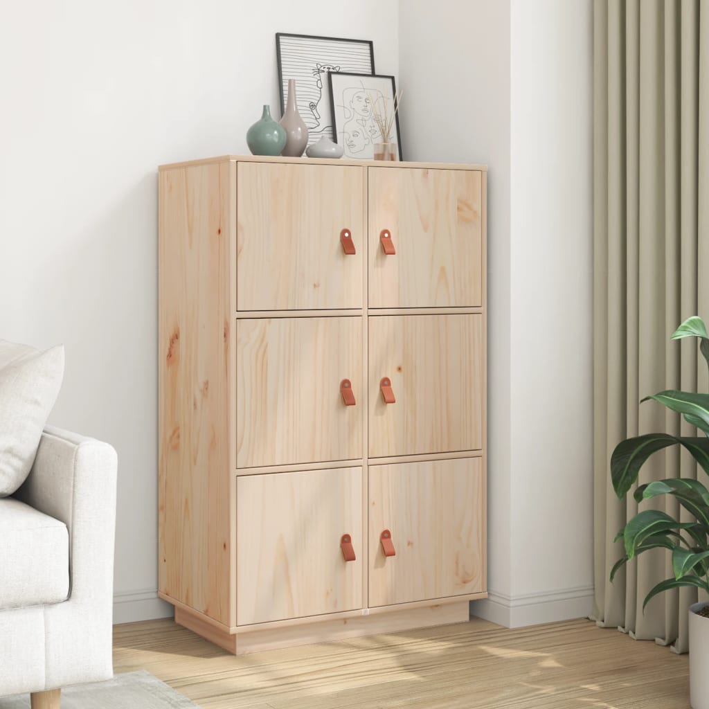 Aparador De Madera Maciza De Pino 67x40x108,5 Cm / Vetonek_5