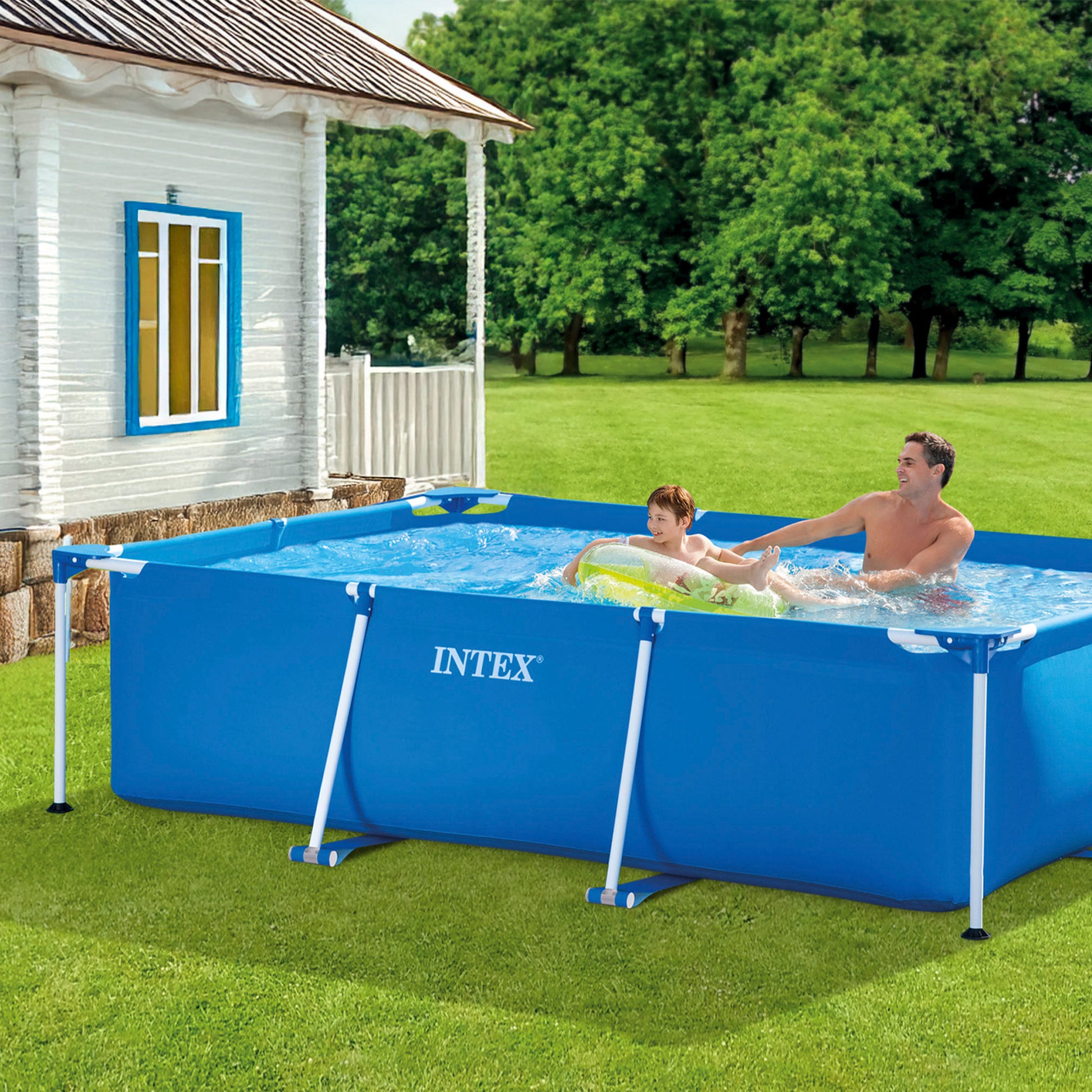 Pack Intex Piscina Small Frame Family Con Piscina Hinchable + Cobertor + Depuradora (3 Piezas)_1