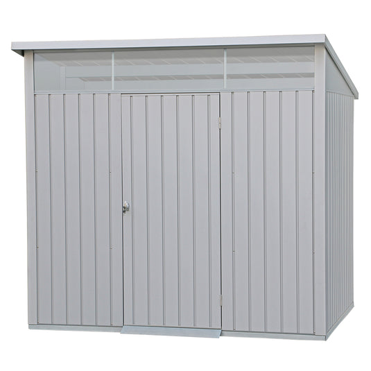 Caseta Jardín Palladium 8×6 Metal Gris Plata_0