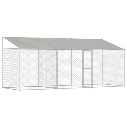Jaula Para Perro Con Techo Plateado 600 X 200 X 256 Cm_0