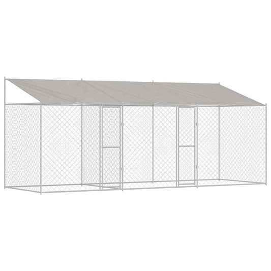 Jaula Para Perro Con Techo Plateado 600 X 200 X 256 Cm_0