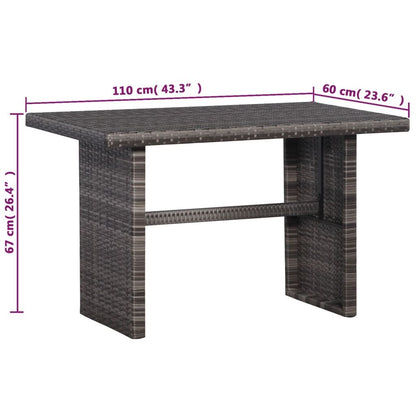 Vidaxl Set Mesa Y Sillas Jardín 3 Pzas Y Cojines Ratán Sintético Gris_2