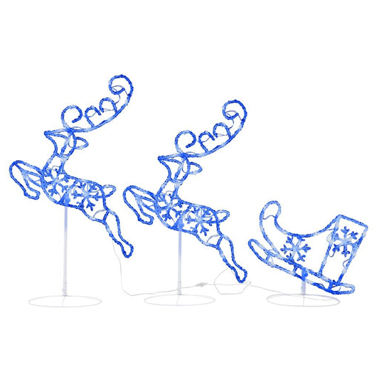 Vidaxl Renos Voladores Y Trineo Blanco Cálido 260x21x87 Cm_0