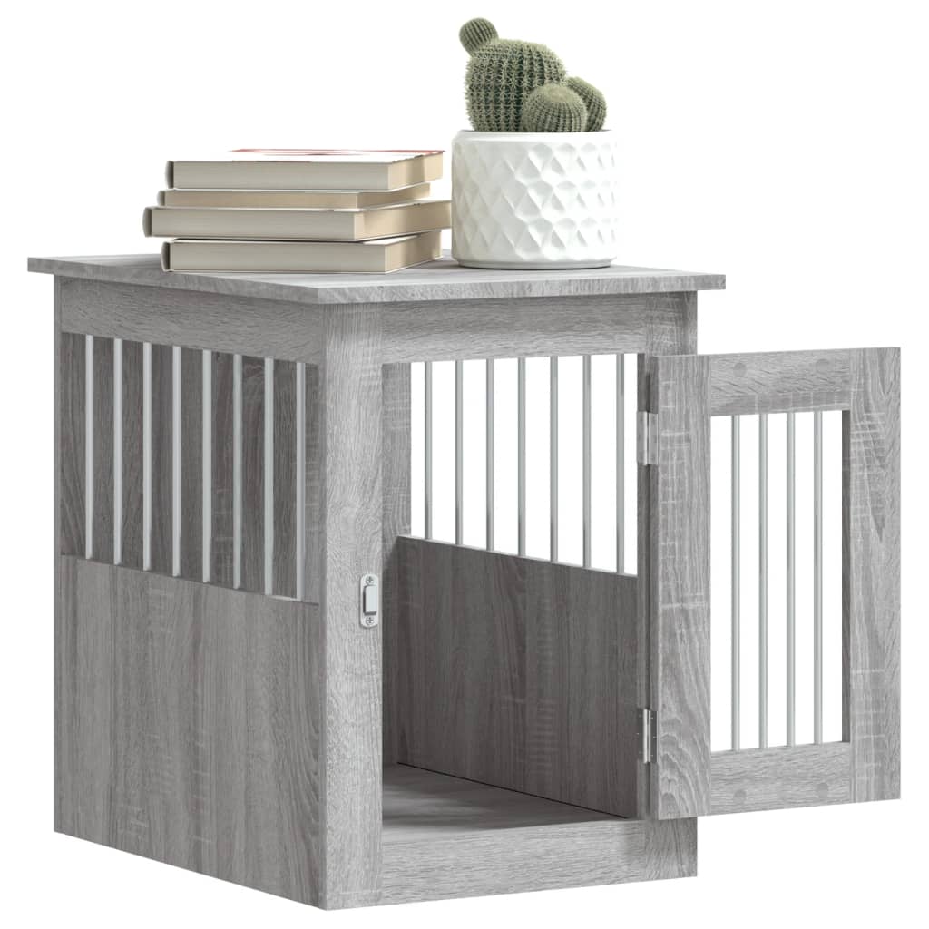 Jaula Para Perros Madera De Ingeniería Gris Sonoma 45x62x59 Cm_4
