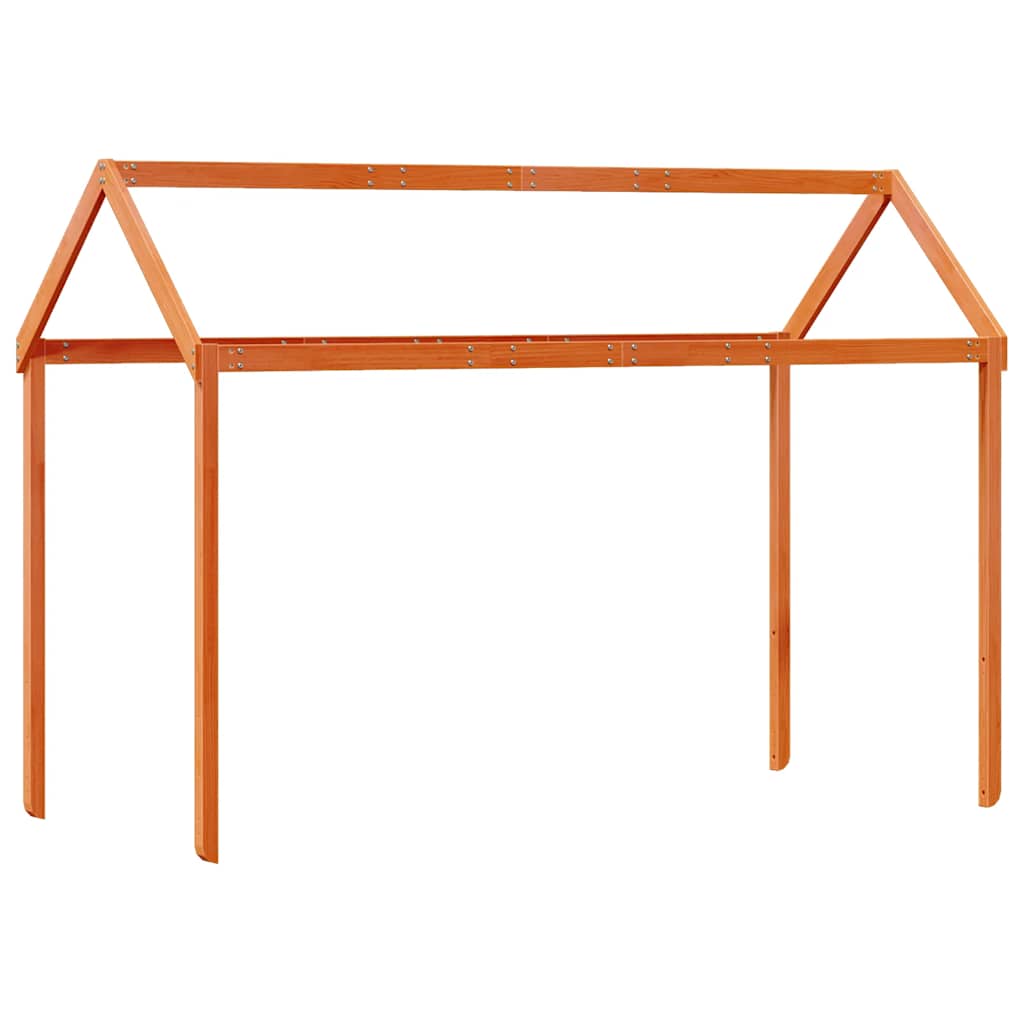 Techo De Cama Infantil Madera Maciza Marrón 217x85,5x154 Cm_0