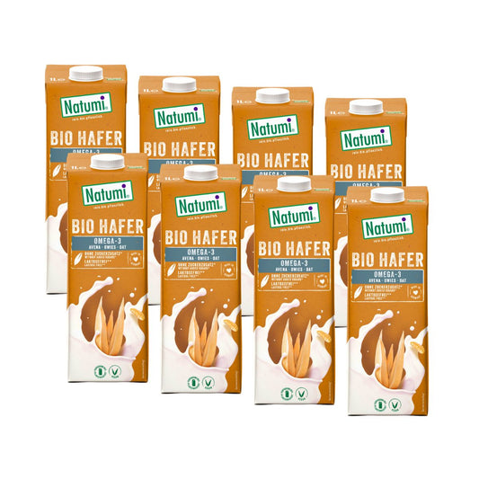Pack 8 uds Bebida Avena con Omega 3 BIO Natumi 1 L