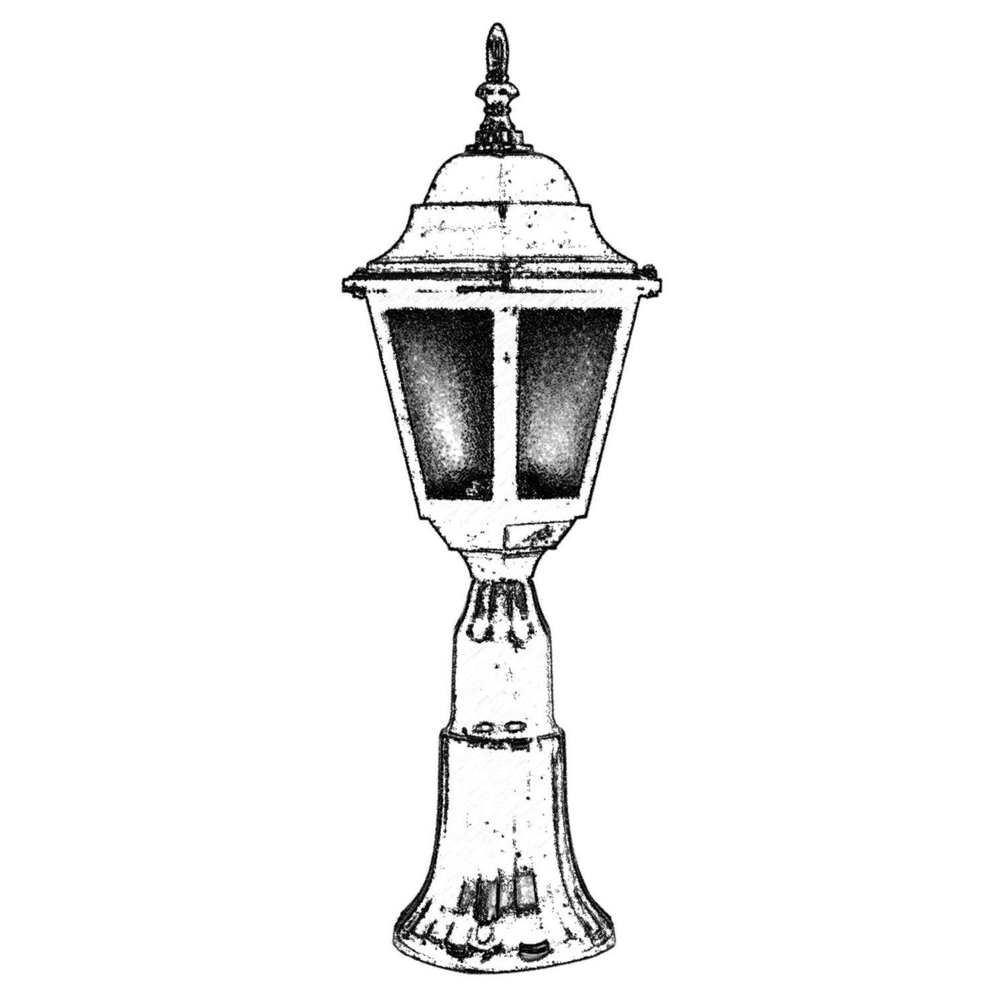 Aplique De Suelo Faro Para Exterior, Abs , Negro, 23x23x60, Casquillo E 27 Max 60 W_1