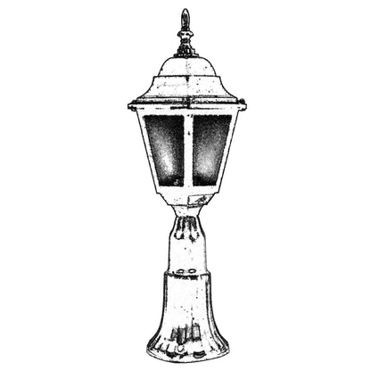 Aplique De Suelo Faro Para Exterior, Abs , Negro, 23x23x60, Casquillo E 27 Max 60 W_1