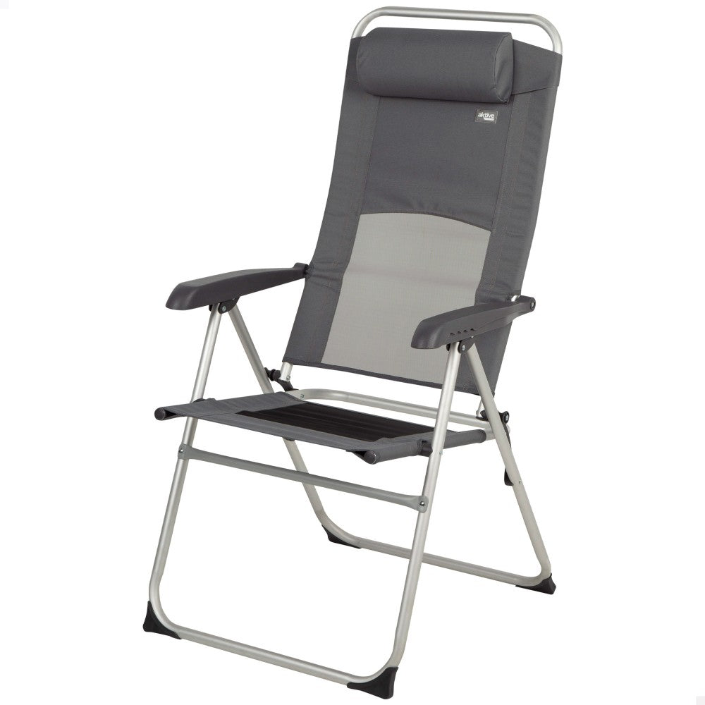 Aktive Silla Plegable Jardín Gris Reclinable 6 Posiciones_0