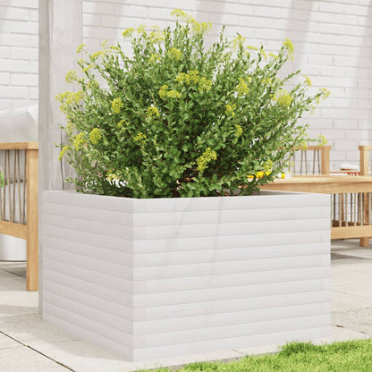 Jardinera Madera Maciza De Pino Blanco 70x70x45,5 Cm_1