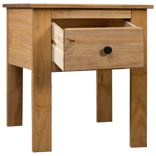 Mesita De Noche De Madera Maciza Pino Estilo Panamá 46x40x57 Cm_0