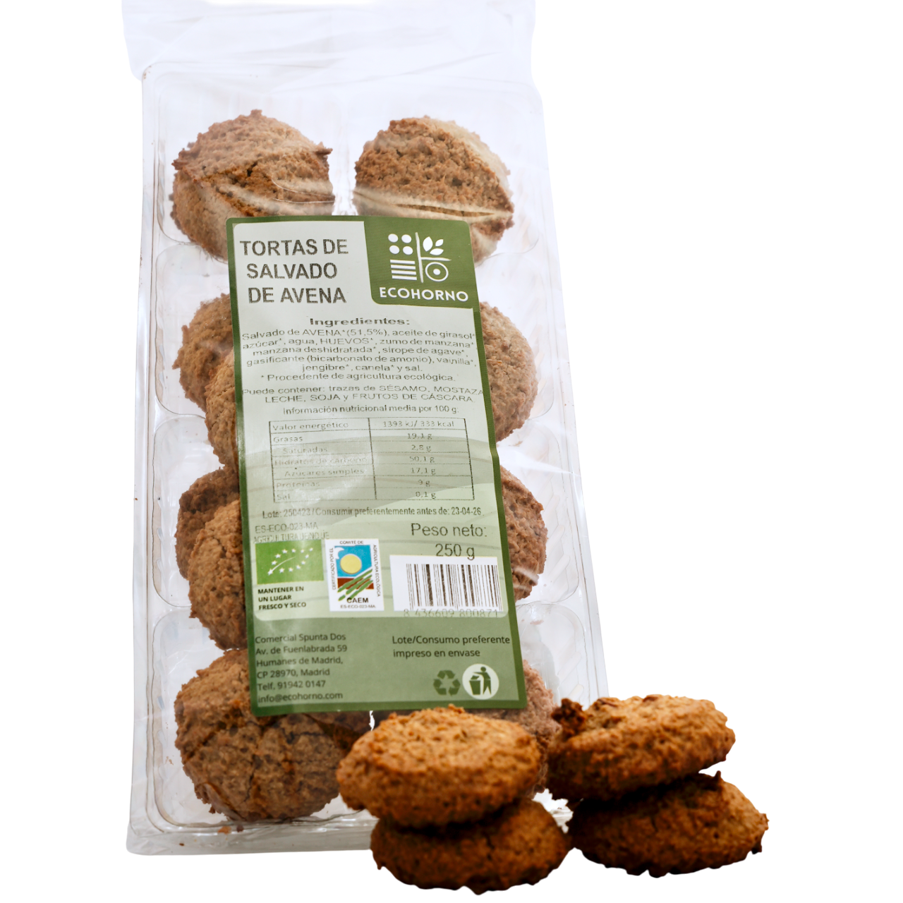 Tortas ecológicas de salvado de avena 250 g_0