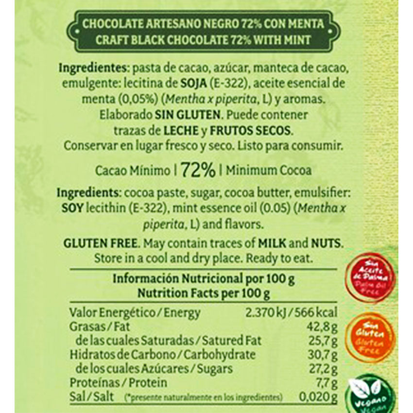 Chocolate Artesano Negro 72% Con Menta_1