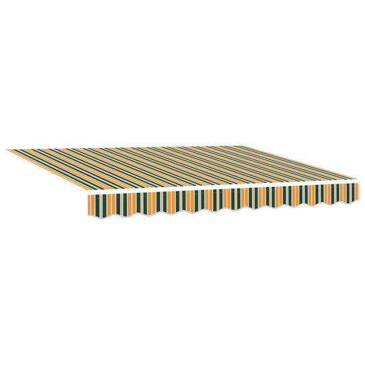 Toldo Retráctil Verde Y Amarillo 300 X 250 Cm Tela Y Aluminio_0