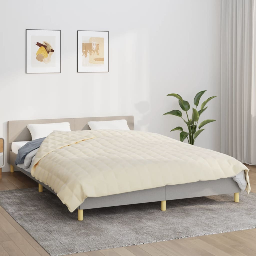 Vidaxl Manta Con Peso Tela Color Crema Claro 220x240 Cm 15 Kg_1